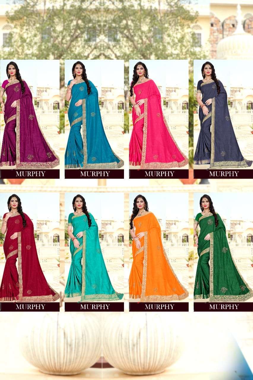 MURPHY BY RONISHA FASHION 01 TO 08 SERIES INDIAN TRADITIONAL WEAR COLLECTION BEAUTIFUL STYLISH FANCY COLORFUL PARTY WEAR & OCCASIONAL WEAR DOLA SILK SAREES AT WHOLESALE PRICE