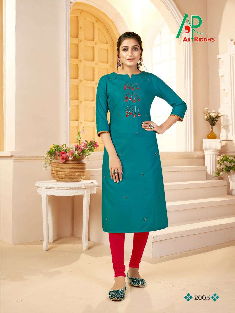 SHRI LEKHA BY ART RIDDHS 2001 TO 2008 SERIES DESIGNER STYLISH FANCY COLORFUL BEAUTIFUL PARTY WEAR & ETHNIC WEAR COLLECTION COTTON VISCOSE KURTIS AT WHOLESALE PRICE