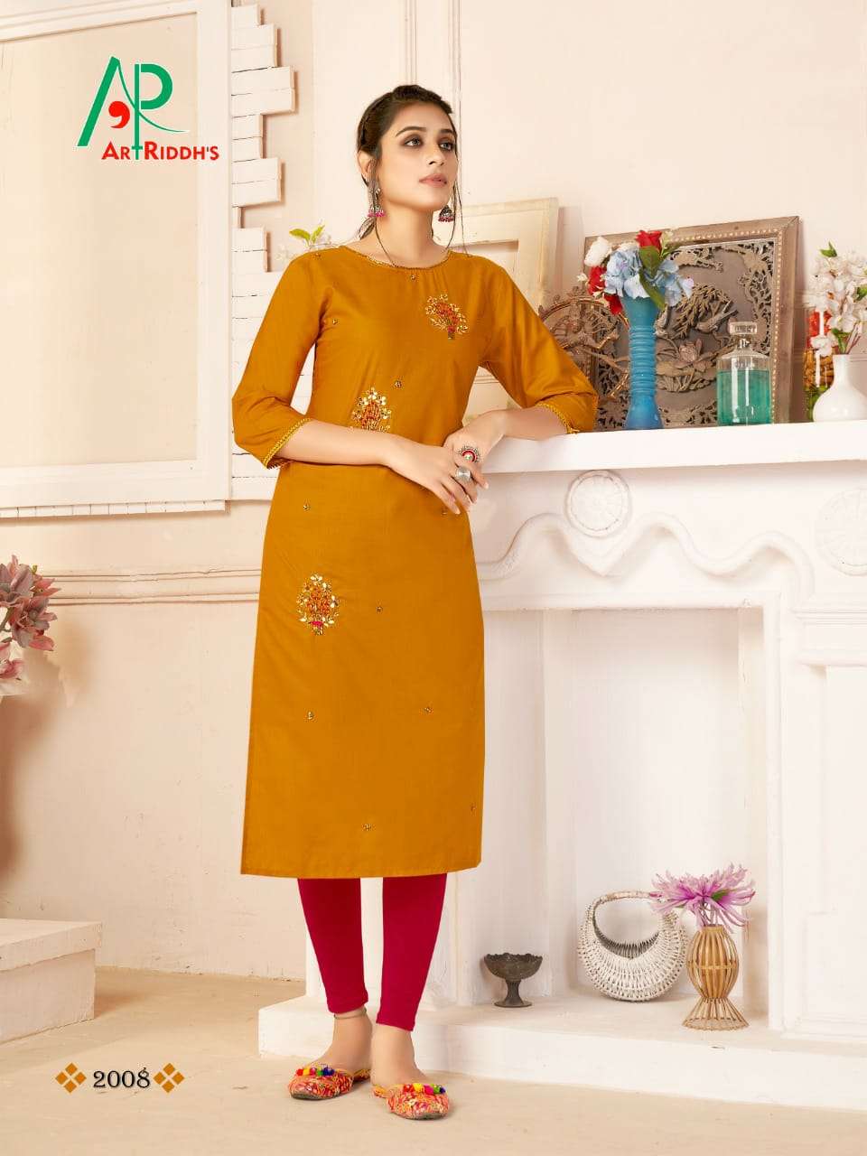 SHRI LEKHA BY ART RIDDHS 2001 TO 2008 SERIES DESIGNER STYLISH FANCY COLORFUL BEAUTIFUL PARTY WEAR & ETHNIC WEAR COLLECTION COTTON VISCOSE KURTIS AT WHOLESALE PRICE