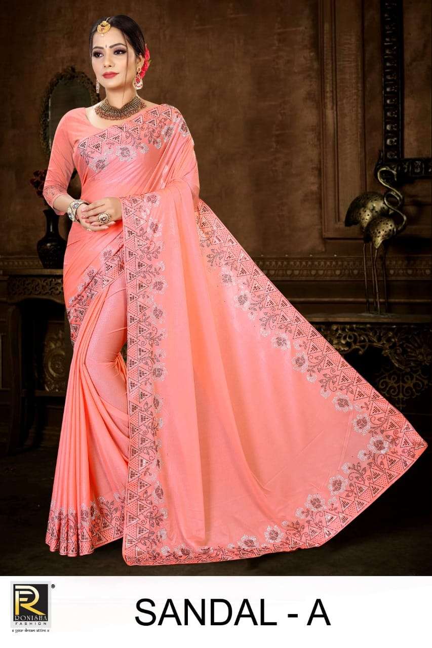 Sandal Colored Semi Georgette Saree | Saree designs, Party wear sarees,  Party wear sarees online