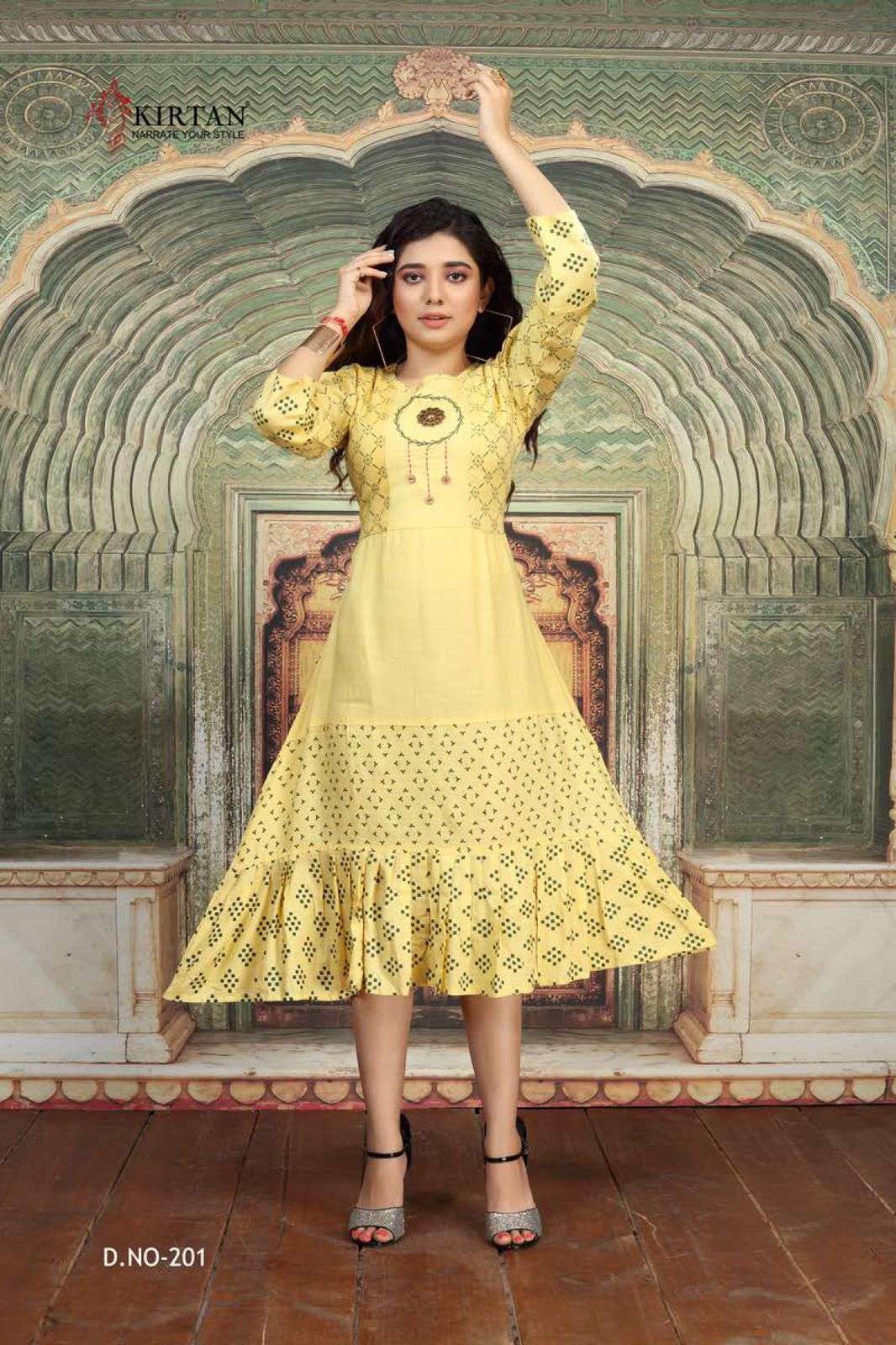 SIYAAHI BY KIRTAN 201 TO 206 SERIES DESIGNER STYLISH FANCY COLORFUL BEAUTIFUL PARTY WEAR & ETHNIC WEAR COLLECTION RAYON PRINT KURTIS AT WHOLESALE PRICE