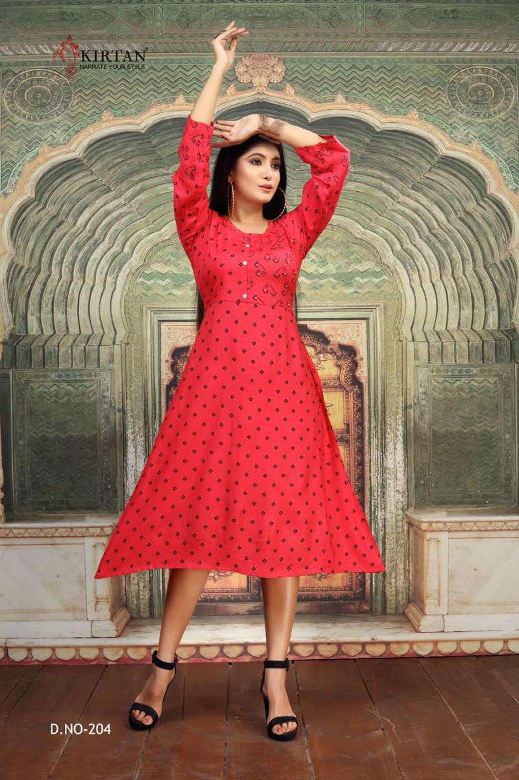 SIYAAHI BY KIRTAN 201 TO 206 SERIES DESIGNER STYLISH FANCY COLORFUL BEAUTIFUL PARTY WEAR & ETHNIC WEAR COLLECTION RAYON PRINT KURTIS AT WHOLESALE PRICE