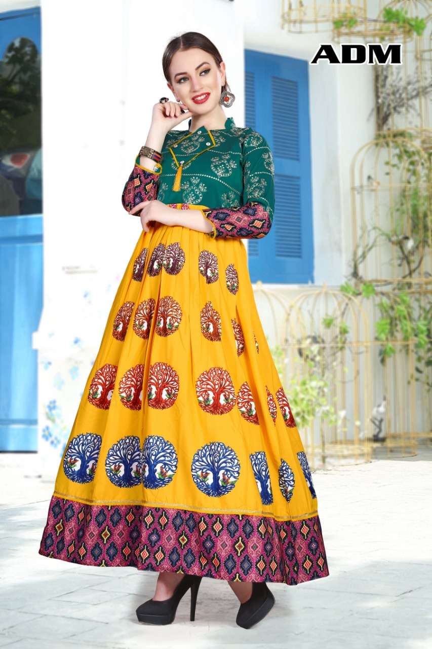 GILLI BY ARAY DRESS MAKER 01 TO 05 SERIES BEAUTIFUL STYLISH FANCY COLORFUL CASUAL WEAR & ETHNIC WEAR HEAVY CREPE PRINT GOWNS AT WHOLESALE PRICE