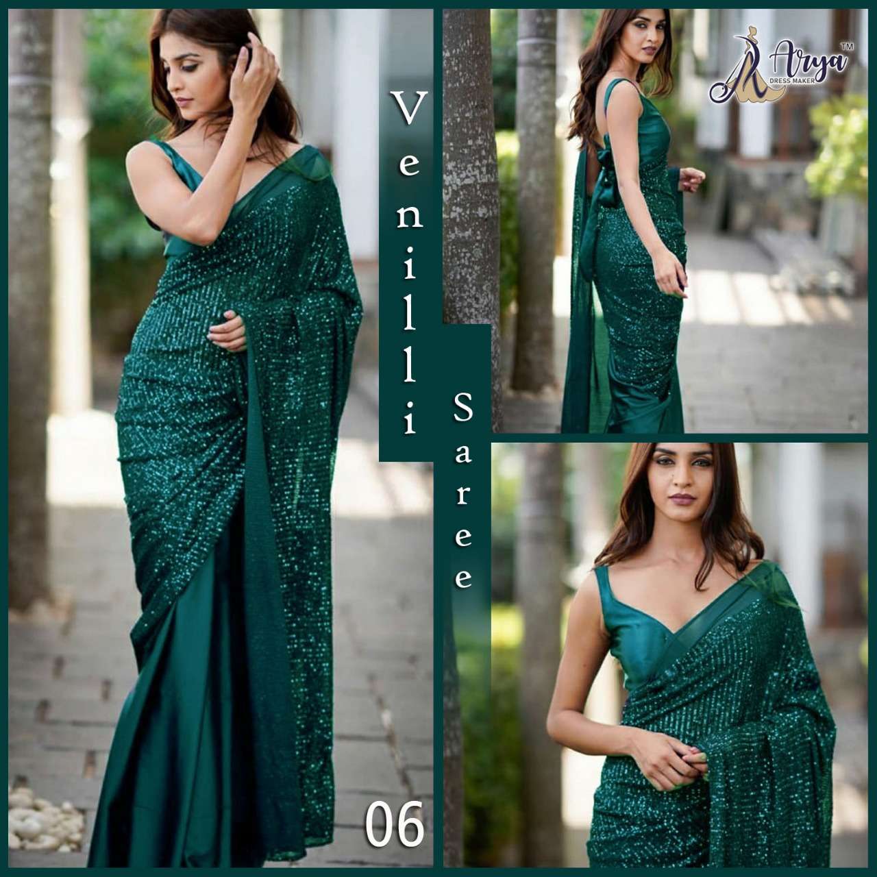 VENILLI BY ARYA DRESS MAKER 01 TO 06 SERIES INDIAN TRADITIONAL WEAR COLLECTION BEAUTIFUL STYLISH FANCY COLORFUL PARTY WEAR & OCCASIONAL WEAR DOLA SILK SAREES AT WHOLESALE PRICE