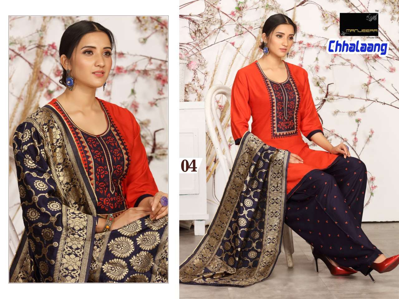 CHHALAANG BY MANJEERA 01 TO 08 SERIES BEAUTIFUL PATIYALA SUITS COLORFUL STYLISH FANCY CASUAL WEAR & ETHNIC WEAR RAYON DRESSES AT WHOLESALE PRICE