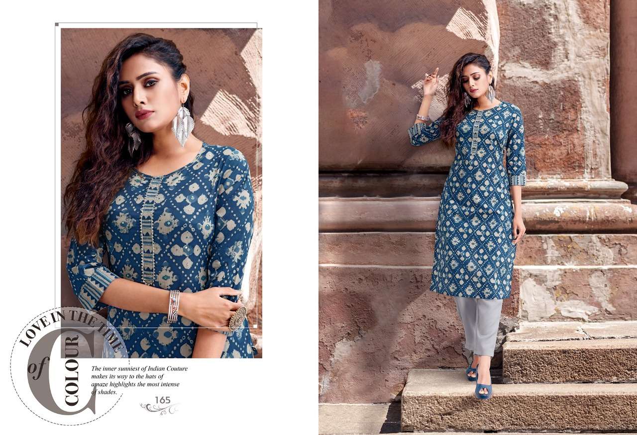SUMMER BY RADHAK FASHION 165 TO 174 SERIES DESIGNER STYLISH FANCY COLORFUL BEAUTIFUL PARTY WEAR & ETHNIC WEAR COLLECTION COTTON PRINT KURTIS AT WHOLESALE PRICE