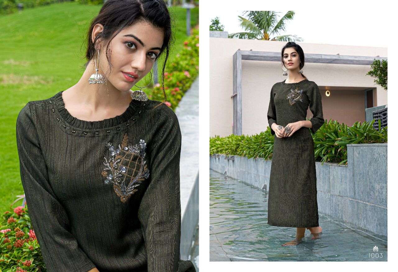 SWEDEN BY SWEETY FASHION 1001 TO 1006 SERIES DESIGNER STYLISH FANCY COLORFUL BEAUTIFUL PARTY WEAR & ETHNIC WEAR COLLECTION RAYON WITH WORK KURTIS AT WHOLESALE PRICE