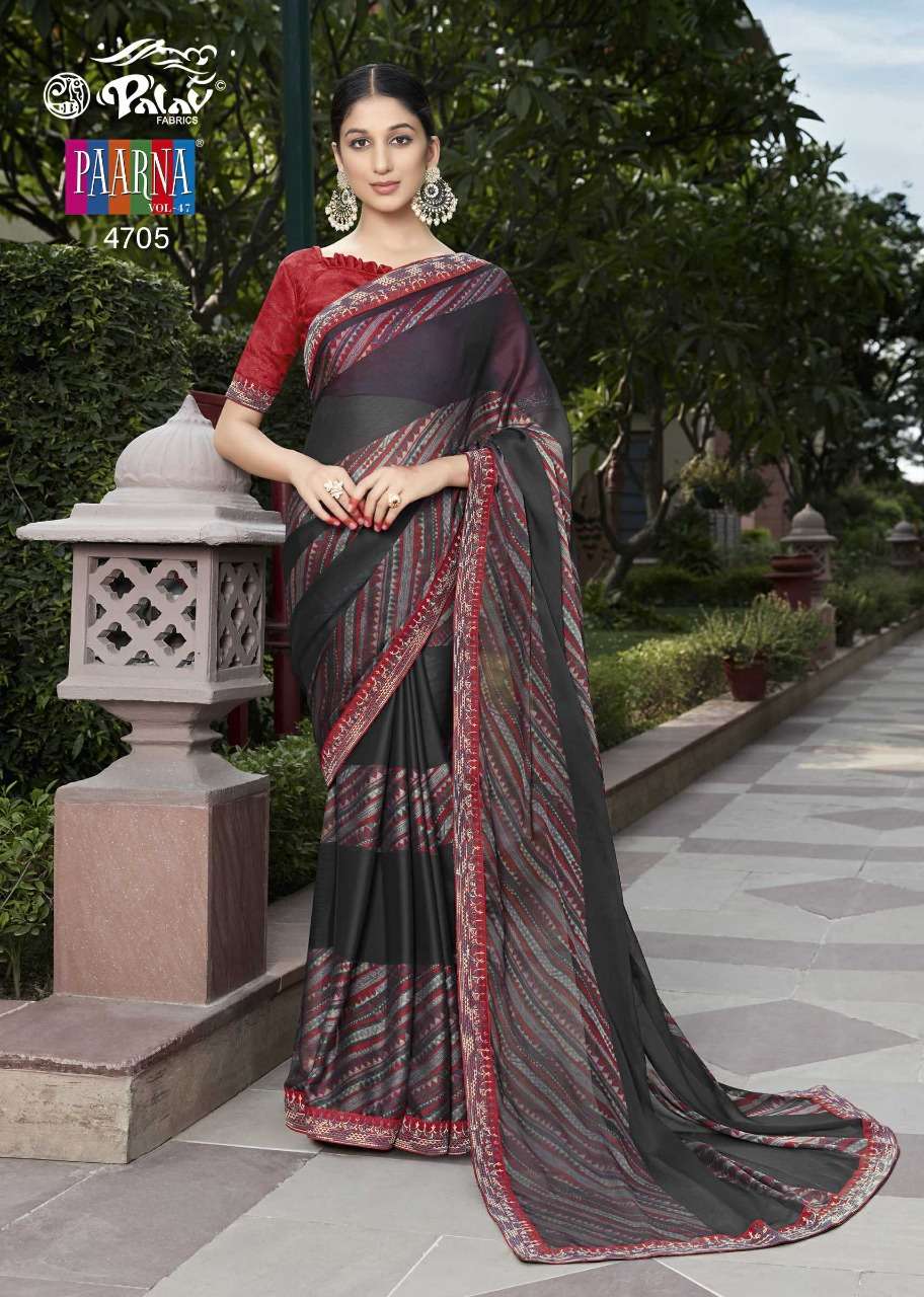 PAARNA VOL-47 BY PALAV 4701 TO 4710 SERIES INDIAN TRADITIONAL WEAR COLLECTION BEAUTIFUL STYLISH FANCY COLORFUL PARTY WEAR & OCCASIONAL WEAR SAMAR SILK SAREES AT WHOLESALE PRICE