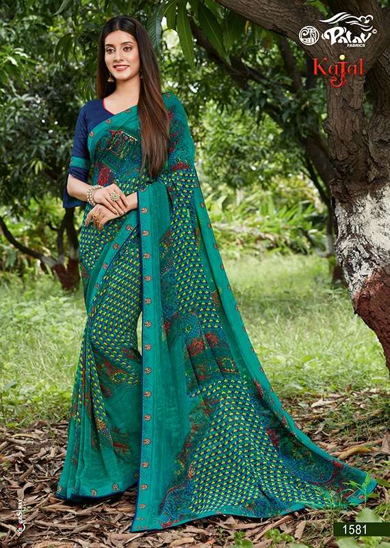KAJAL BY PALAV 1575 TO 1584 SERIES INDIAN TRADITIONAL WEAR COLLECTION BEAUTIFUL STYLISH FANCY COLORFUL PARTY WEAR & OCCASIONAL WEAR GEORGETTE SAREES AT WHOLESALE PRICE