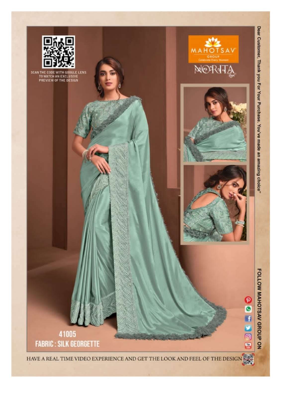 NORITA RAISSA BY MAHOTSAV INDIAN TRADITIONAL WEAR COLLECTION BEAUTIFUL STYLISH FANCY COLORFUL PARTY WEAR & OCCASIONAL WEAR NET SAREES AT WHOLESALE PRICE