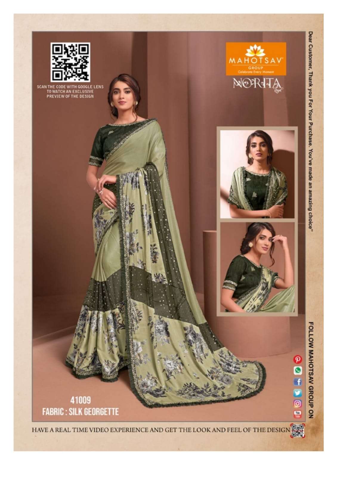 NORITA RAISSA BY MAHOTSAV INDIAN TRADITIONAL WEAR COLLECTION BEAUTIFUL STYLISH FANCY COLORFUL PARTY WEAR & OCCASIONAL WEAR NET SAREES AT WHOLESALE PRICE