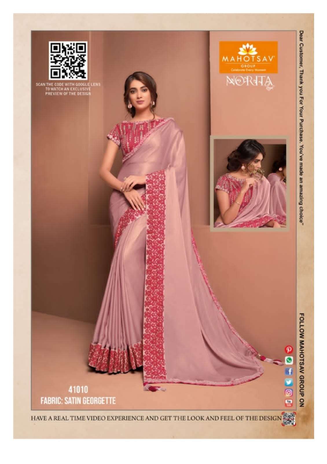 NORITA RAISSA BY MAHOTSAV INDIAN TRADITIONAL WEAR COLLECTION BEAUTIFUL STYLISH FANCY COLORFUL PARTY WEAR & OCCASIONAL WEAR NET SAREES AT WHOLESALE PRICE