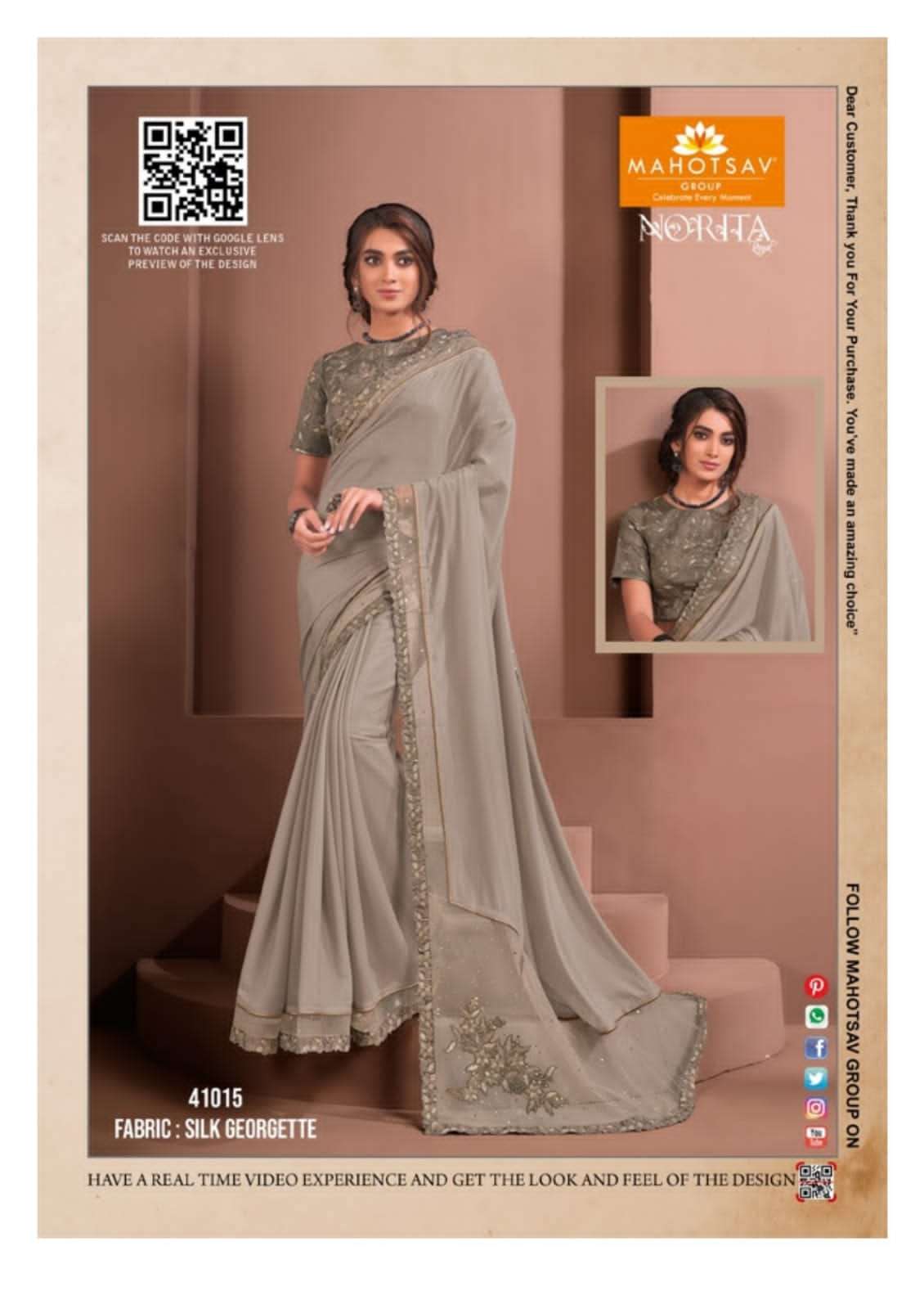 NORITA RAISSA BY MAHOTSAV INDIAN TRADITIONAL WEAR COLLECTION BEAUTIFUL STYLISH FANCY COLORFUL PARTY WEAR & OCCASIONAL WEAR NET SAREES AT WHOLESALE PRICE