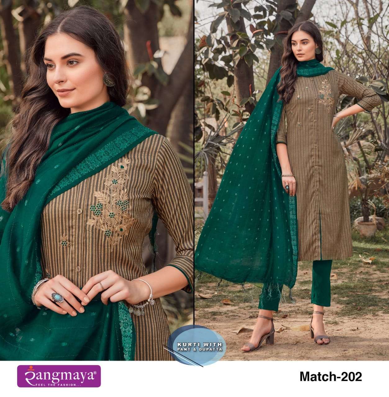 MATCH VOL-2 BY RANGMAYA 201 TO 210 SERIES BEAUTIFUL SUITS COLORFUL STYLISH FANCY CASUAL WEAR & ETHNIC WEAR RAYON DRESSES AT WHOLESALE PRICE