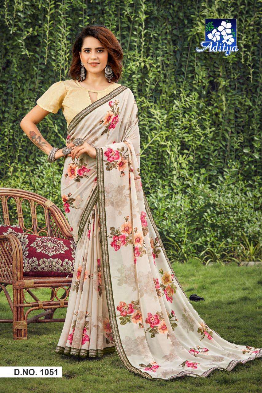 SAVERA VOL-3 BY ADITYA PRINTS 1045 TO 1053 SERIES INDIAN TRADITIONAL WEAR COLLECTION BEAUTIFUL STYLISH FANCY COLORFUL PARTY WEAR & OCCASIONAL WEAR GEORGETTE PRINT SAREES AT WHOLESALE PRICE