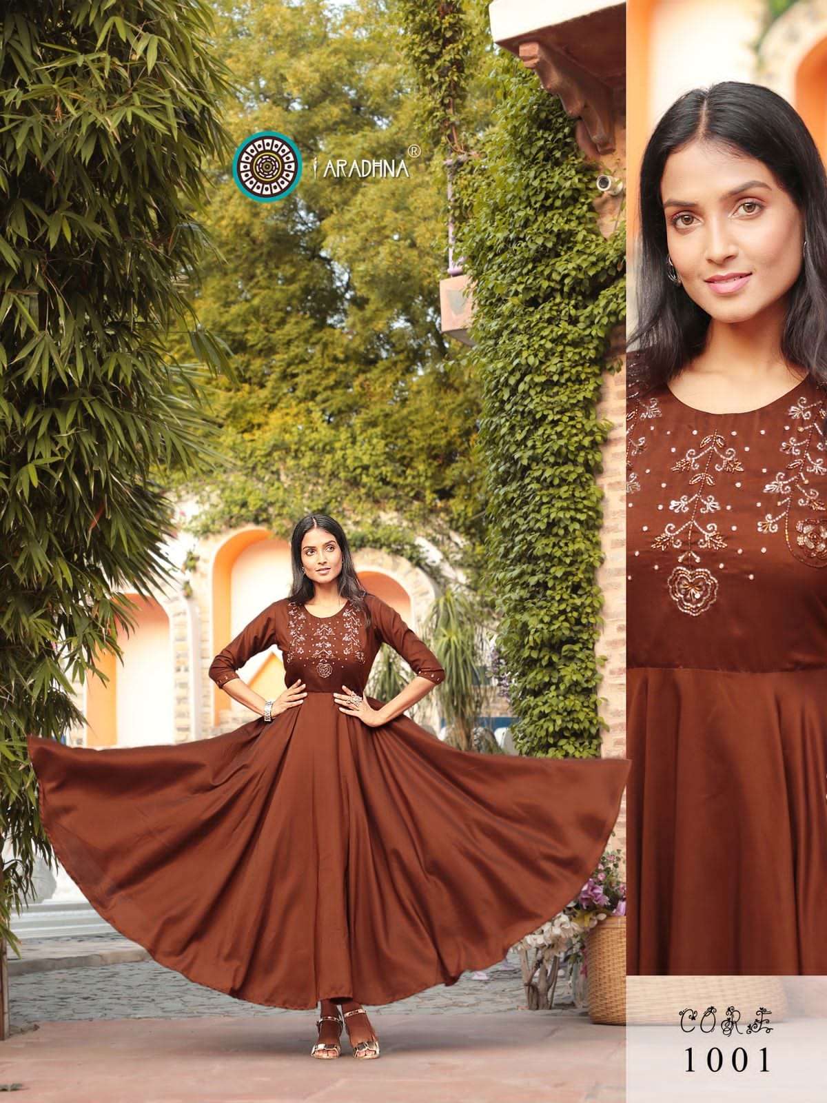 FASHION CORE VOL-1 BY ARADHNA FASHION 1001 TO 1006 SERIES BEAUTIFUL STYLISH FANCY COLORFUL CASUAL WEAR & ETHNIC WEAR COTTON SILK WITH WORK GOWNS AT WHOLESALE PRICE