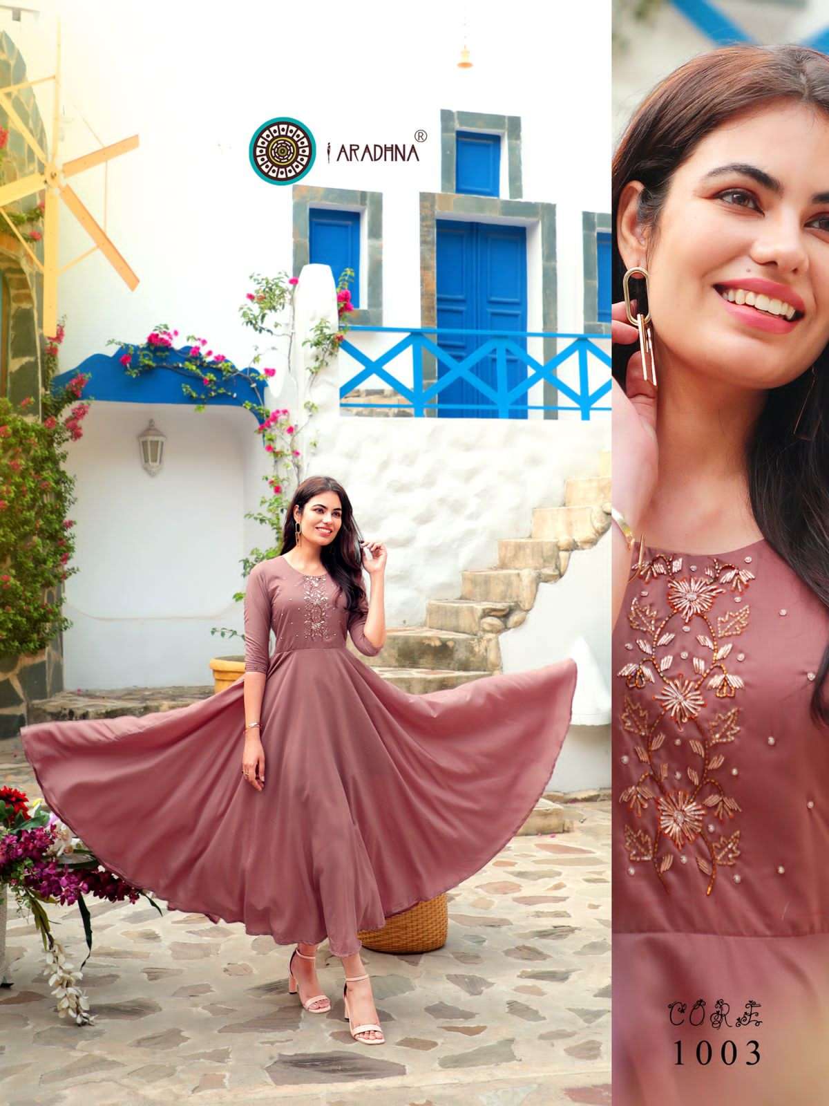 FASHION CORE VOL-1 BY ARADHNA FASHION 1001 TO 1006 SERIES BEAUTIFUL STYLISH FANCY COLORFUL CASUAL WEAR & ETHNIC WEAR COTTON SILK WITH WORK GOWNS AT WHOLESALE PRICE