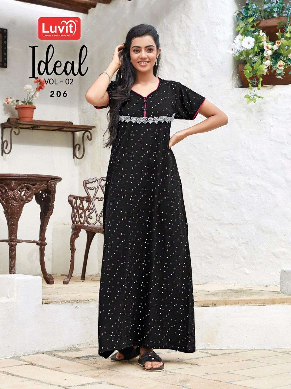 IDEAL VOL-2 BY LUVIT 201 TO 208 SERIES BEAUTIFUL STYLISH FANCY COLORFUL CASUAL WEAR & ETHNIC WEAR SUPER SINKER GOWNS AT WHOLESALE PRICE