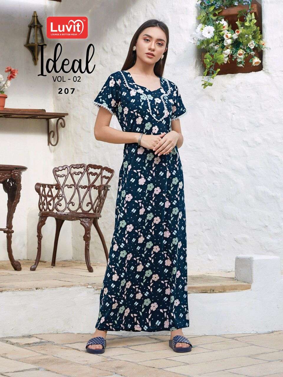 IDEAL VOL-2 BY LUVIT 201 TO 208 SERIES BEAUTIFUL STYLISH FANCY COLORFUL CASUAL WEAR & ETHNIC WEAR SUPER SINKER GOWNS AT WHOLESALE PRICE