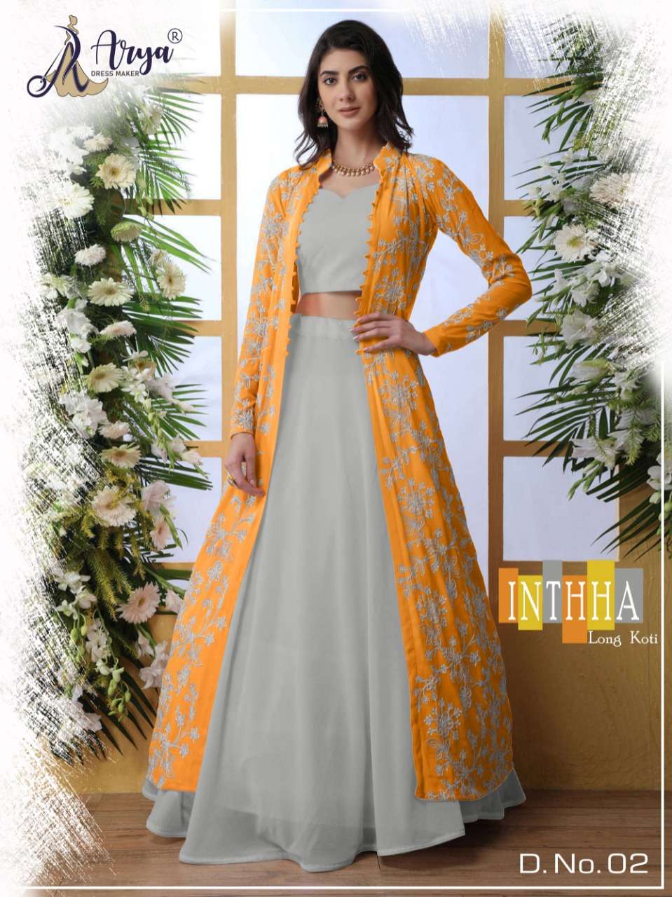 INTHHA BY ARYA DRESS MAKER 01 TO 06 SERIES DESIGNER BEAUTIFUL NAVRATRI COLLECTION OCCASIONAL WEAR & PARTY WEAR GEORGETTE EMBROIDERED LEHENGAS AT WHOLESALE PRICE