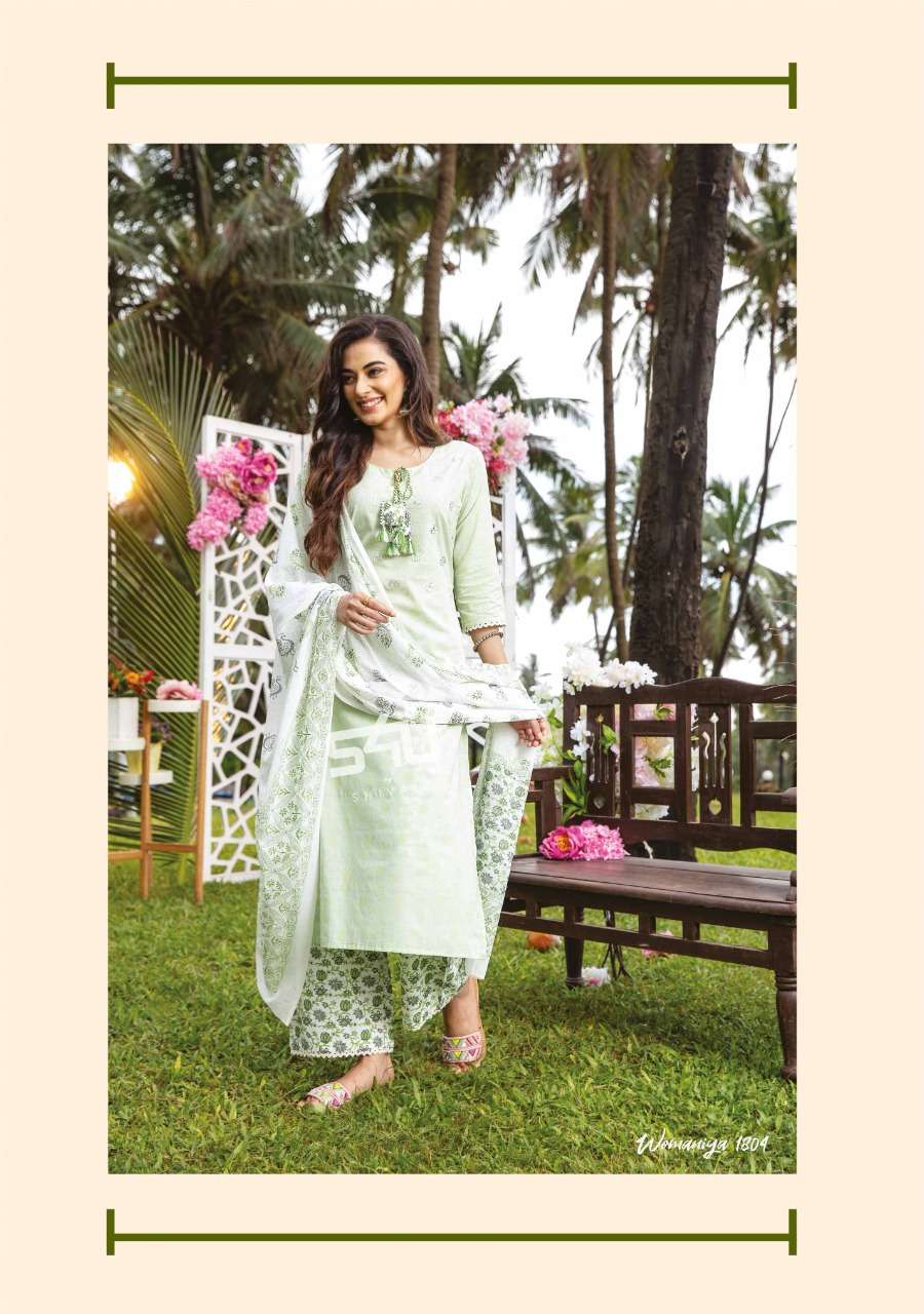 WOMANIYA VOL-18 BY S4U FASHION 1801 TO 1806 SERIES BEAUTIFUL SUITS COLORFUL STYLISH FANCY CASUAL WEAR & ETHNIC WEAR COTTON PRINT DRESSES AT WHOLESALE PRICE