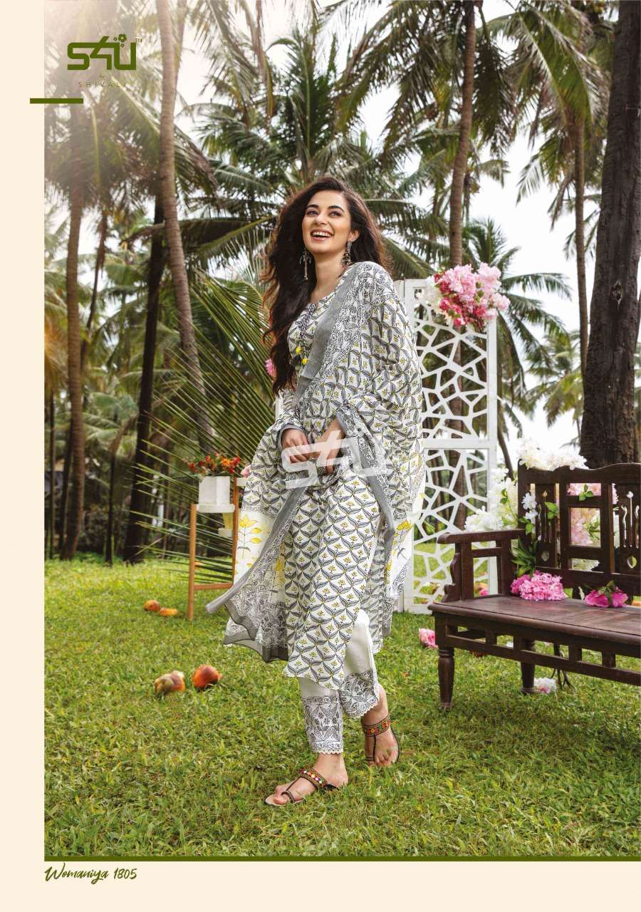 WOMANIYA VOL-18 BY S4U FASHION 1801 TO 1806 SERIES BEAUTIFUL SUITS COLORFUL STYLISH FANCY CASUAL WEAR & ETHNIC WEAR COTTON PRINT DRESSES AT WHOLESALE PRICE