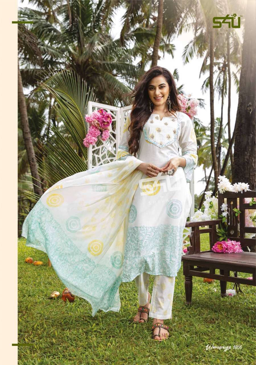 WOMANIYA VOL-18 BY S4U FASHION 1801 TO 1806 SERIES BEAUTIFUL SUITS COLORFUL STYLISH FANCY CASUAL WEAR & ETHNIC WEAR COTTON PRINT DRESSES AT WHOLESALE PRICE