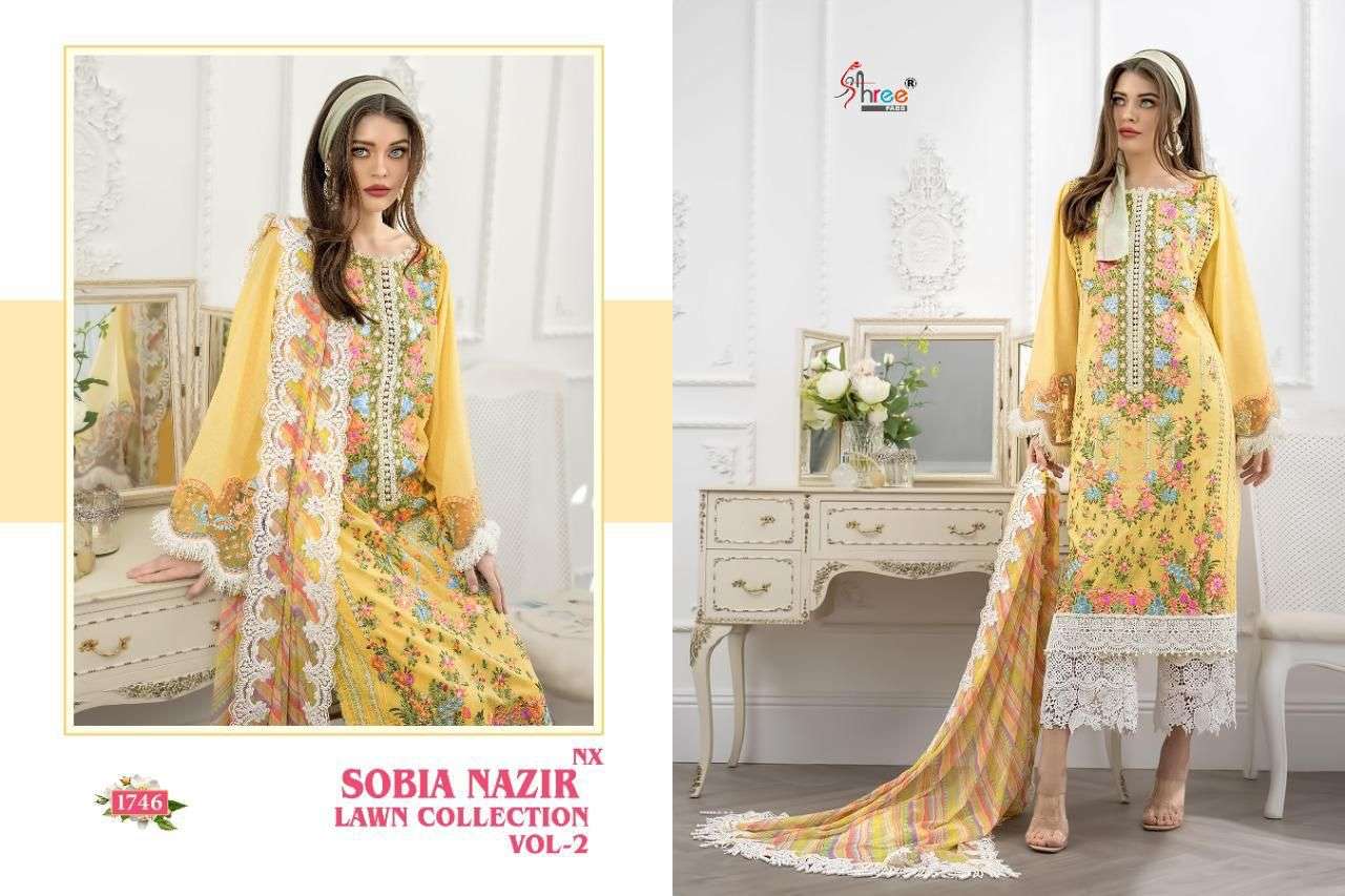 SOBIA NAZIR LAWN COLLECTION VOL-2 NX BY SHREE FABS PAKISTANI SUITS BEAUTIFUL FANCY COLORFUL STYLISH PARTY WEAR & OCCASIONAL WEAR PURE LAWN EMBROIDERED DRESSES AT WHOLESALE PRICE