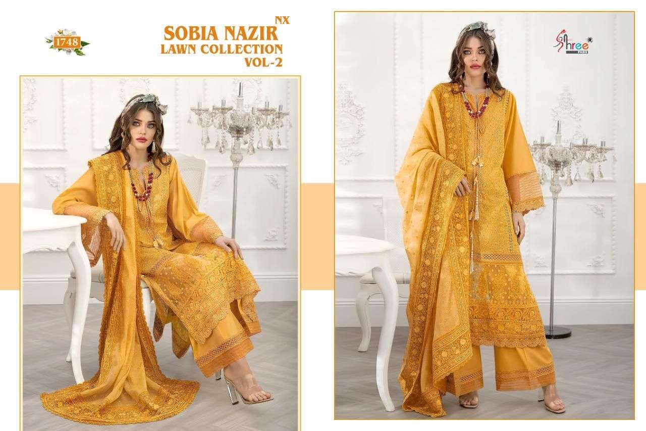 SOBIA NAZIR LAWN COLLECTION VOL-2 NX BY SHREE FABS PAKISTANI SUITS BEAUTIFUL FANCY COLORFUL STYLISH PARTY WEAR & OCCASIONAL WEAR PURE LAWN EMBROIDERED DRESSES AT WHOLESALE PRICE