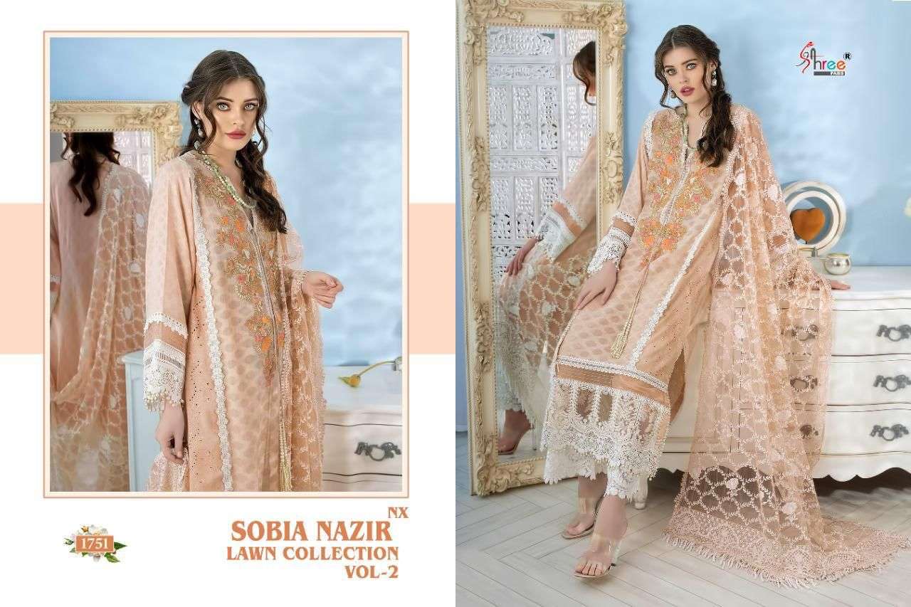 SOBIA NAZIR LAWN COLLECTION VOL-2 NX BY SHREE FABS PAKISTANI SUITS BEAUTIFUL FANCY COLORFUL STYLISH PARTY WEAR & OCCASIONAL WEAR PURE LAWN EMBROIDERED DRESSES AT WHOLESALE PRICE