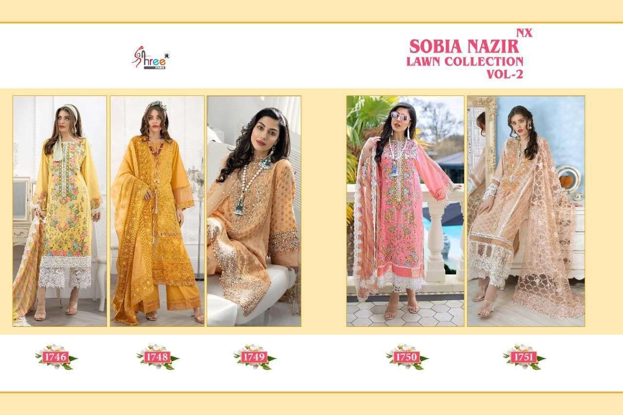 SOBIA NAZIR LAWN COLLECTION VOL-2 NX BY SHREE FABS PAKISTANI SUITS BEAUTIFUL FANCY COLORFUL STYLISH PARTY WEAR & OCCASIONAL WEAR PURE LAWN EMBROIDERED DRESSES AT WHOLESALE PRICE