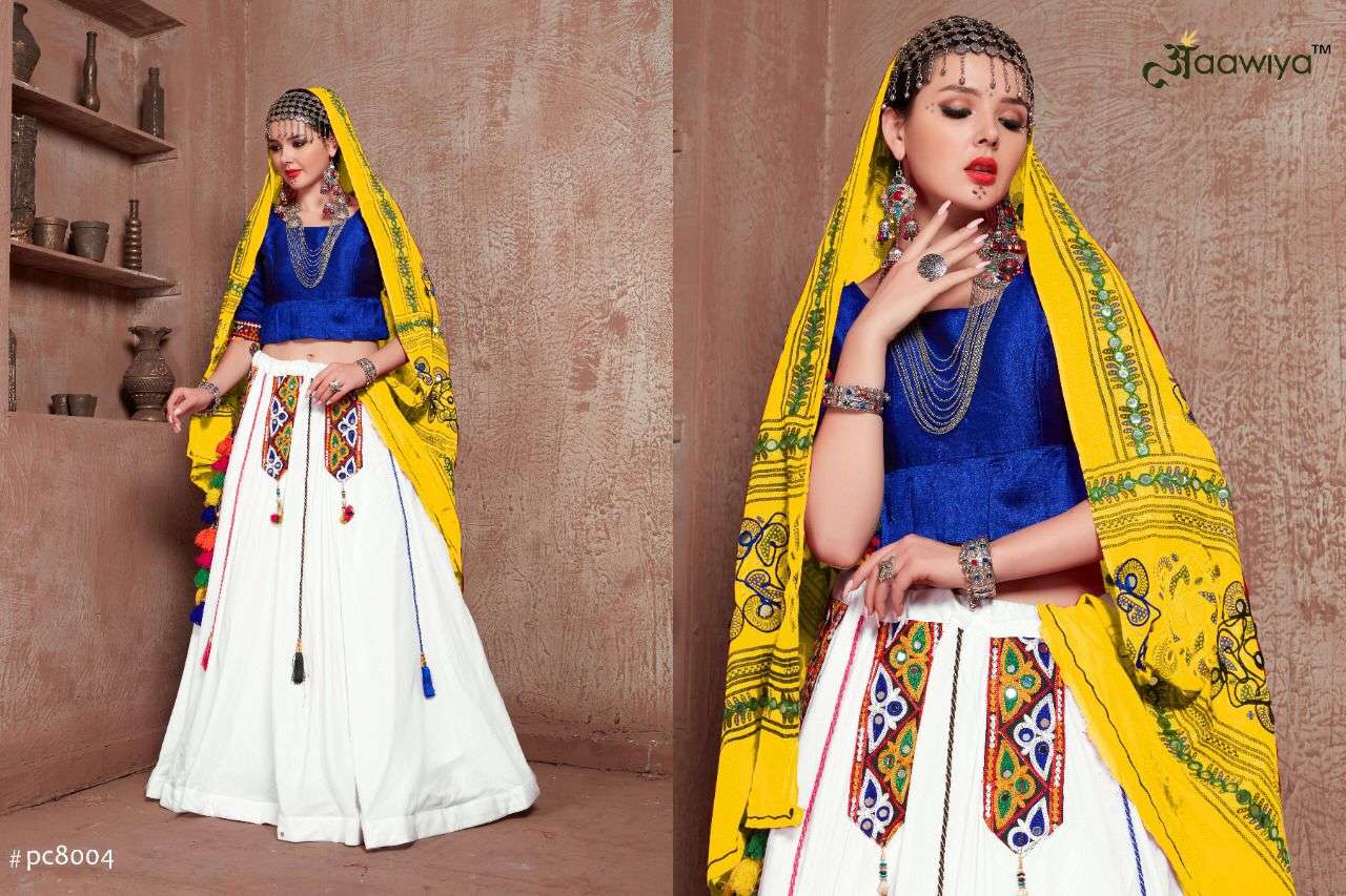 Rajwadi Vol-2 By Aawiya 8001 To 8008 Series Designer Beautiful Navratri Collection Occasional Wear & Party Wear Tafeta Silk/Cotton Lehengas At Wholesale Price