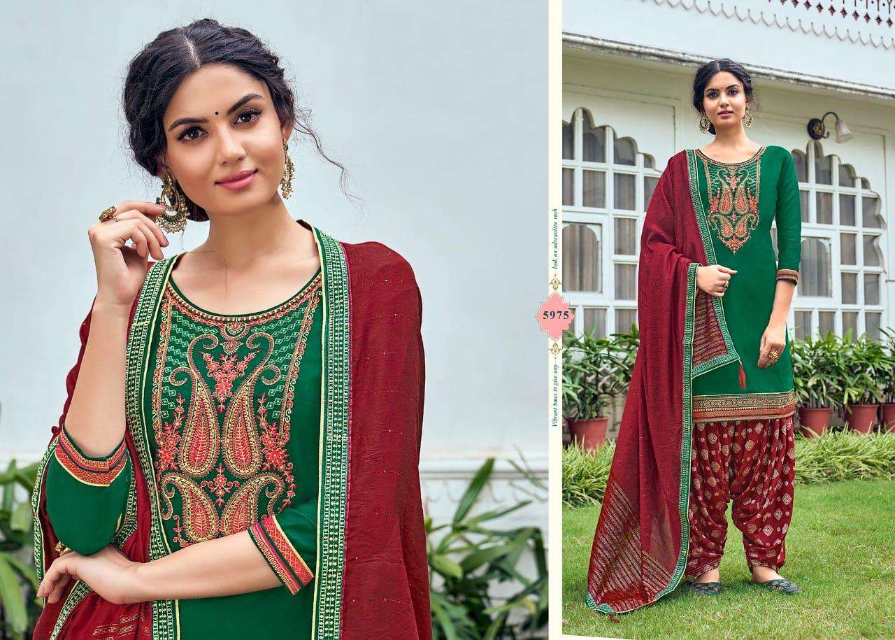 SHANGAR BY PATIYALA HOUSE VOL-21 BY KESSI FABRICS 5971 TO 5978 SERIES BEAUTIFUL COLORFUL STYLISH PRETTY PARTY WEAR CASUAL WEAR OCCASIONAL WEAR JAM SILK WITH EMBROIDERY DRESSES AT WHOLESALE PRICE
