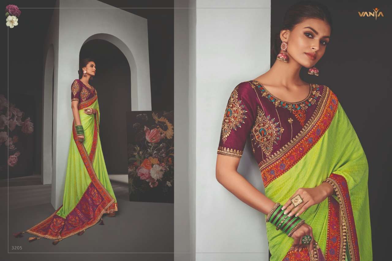 VANYA VOL-22 BY VANYA 3201 TO 3209 SERIES INDIAN TRADITIONAL WEAR COLLECTION BEAUTIFUL STYLISH FANCY COLORFUL PARTY WEAR & OCCASIONAL WEAR SATIN GEORGETTE SAREES AT WHOLESALE PRICE