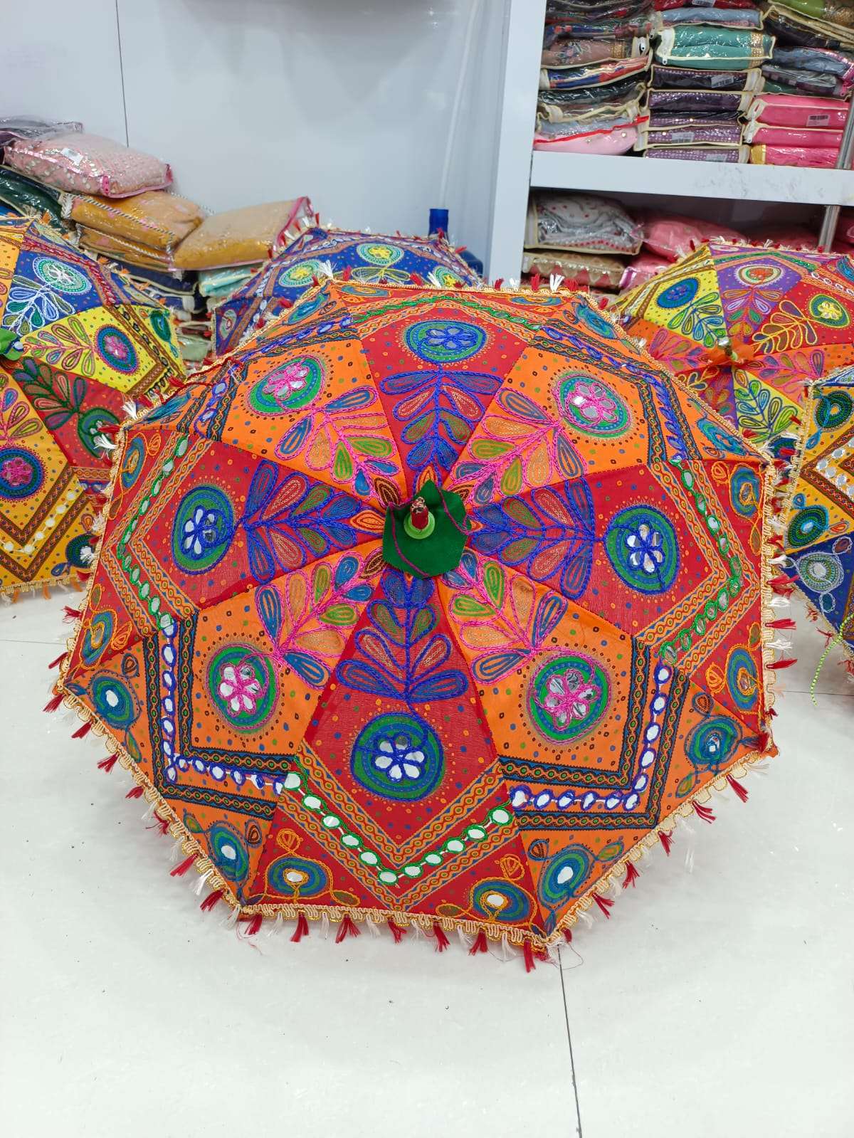 KUTCHI UMBRELLA BY FASHID WHOLESALE 01 TO 05 SERIES BEAUTIFUL AND EMBRODERED HAND CRAFTED COTTON UMBRELLA AT WHOLESALE PRICE