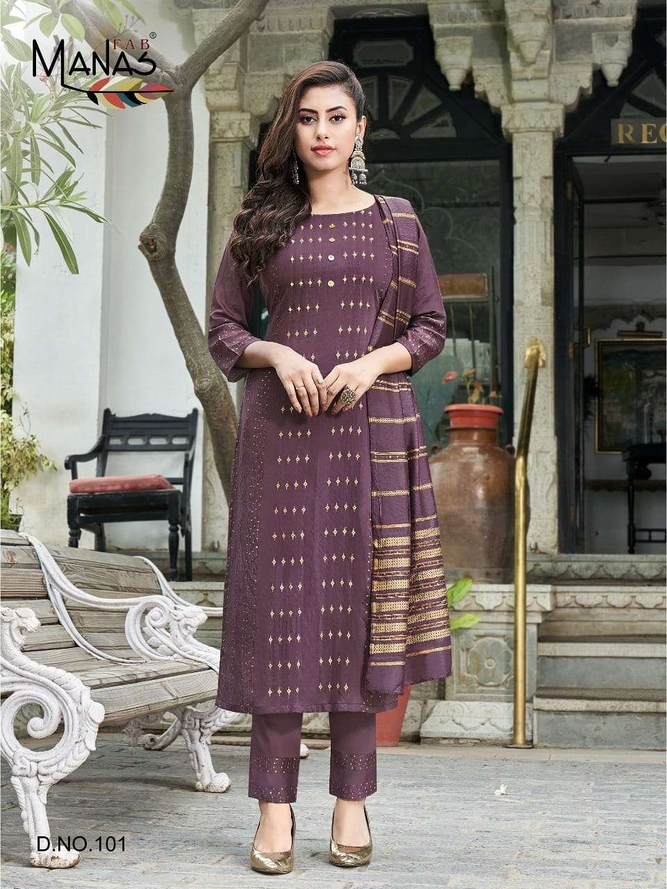 MAHER BY MANAS FAB 101 TO 106 SERIES BEAUTIFUL SUITS COLORFUL STYLISH FANCY CASUAL WEAR & ETHNIC WEAR PURE VISCOSE JACQUARD WITH WORK DRESSES AT WHOLESALE PRICE