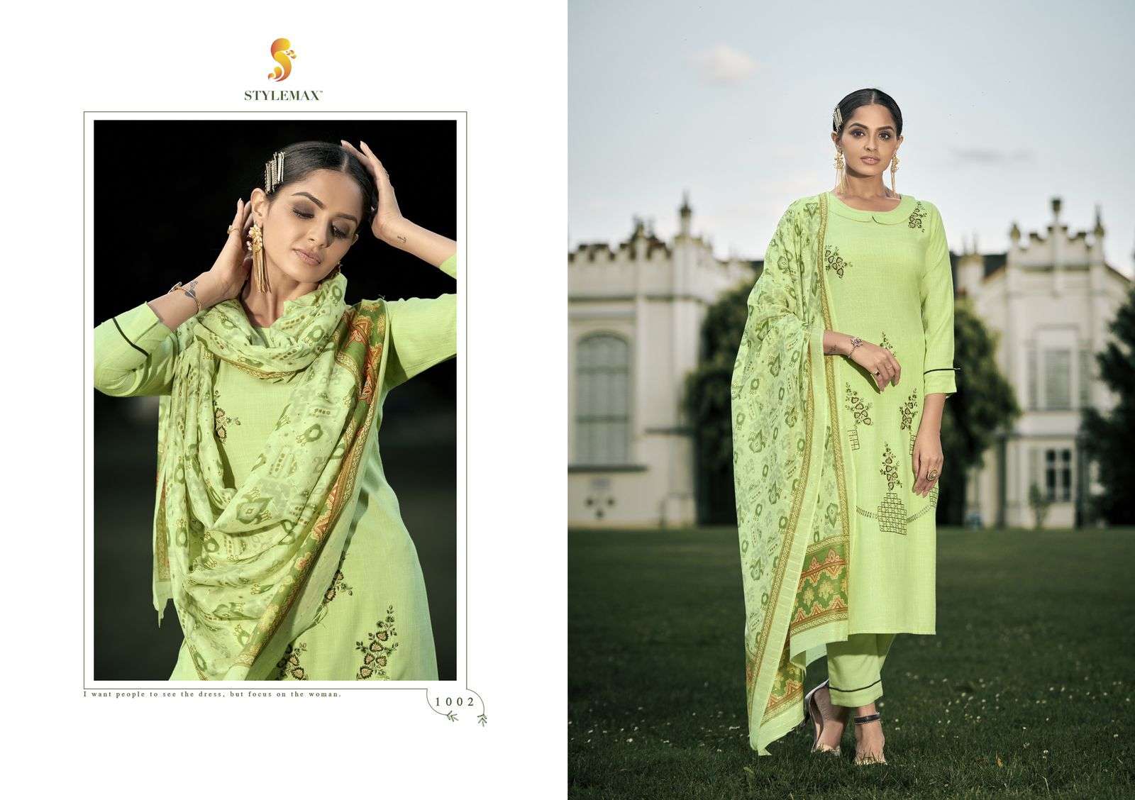 SAJNI BY STYLEMAX 1001 TO 1004 SERIES BEAUTIFUL SUITS COLORFUL STYLISH FANCY CASUAL WEAR & ETHNIC WEAR PURE COTTON SLUB EMBROIDERED DRESSES AT WHOLESALE PRICE