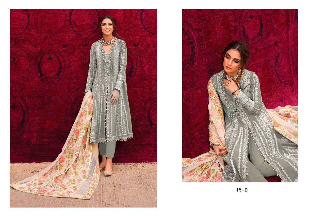 SAIRA COLORS VOL-1 BY GUL BAHAR 15-A TO 15-D SERIES DESIGNER PAKISTANI SUITS BEAUTIFUL FANCY COLORFUL STYLISH PARTY WEAR & OCCASIONAL WEAR HEAVY JAM COTTON EMBROIDERED DRESSES AT WHOLESALE PRICE