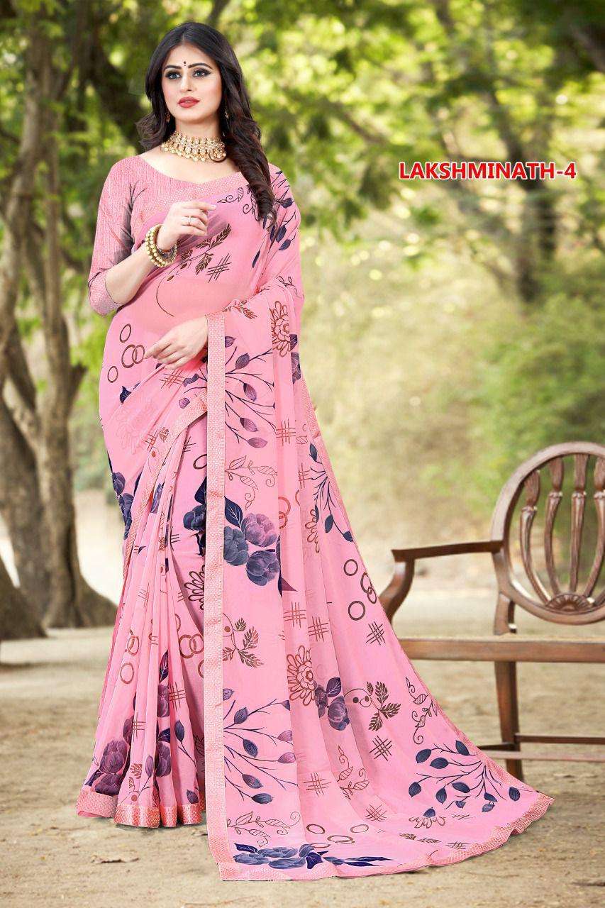 LAKSHMINATH VOL-4 BY INDO VASTRA 401 TO 404 SERIES INDIAN TRADITIONAL WEAR COLLECTION BEAUTIFUL STYLISH FANCY COLORFUL PARTY WEAR & OCCASIONAL WEAR SOFT GEORGETTE SAREES AT WHOLESALE PRICE