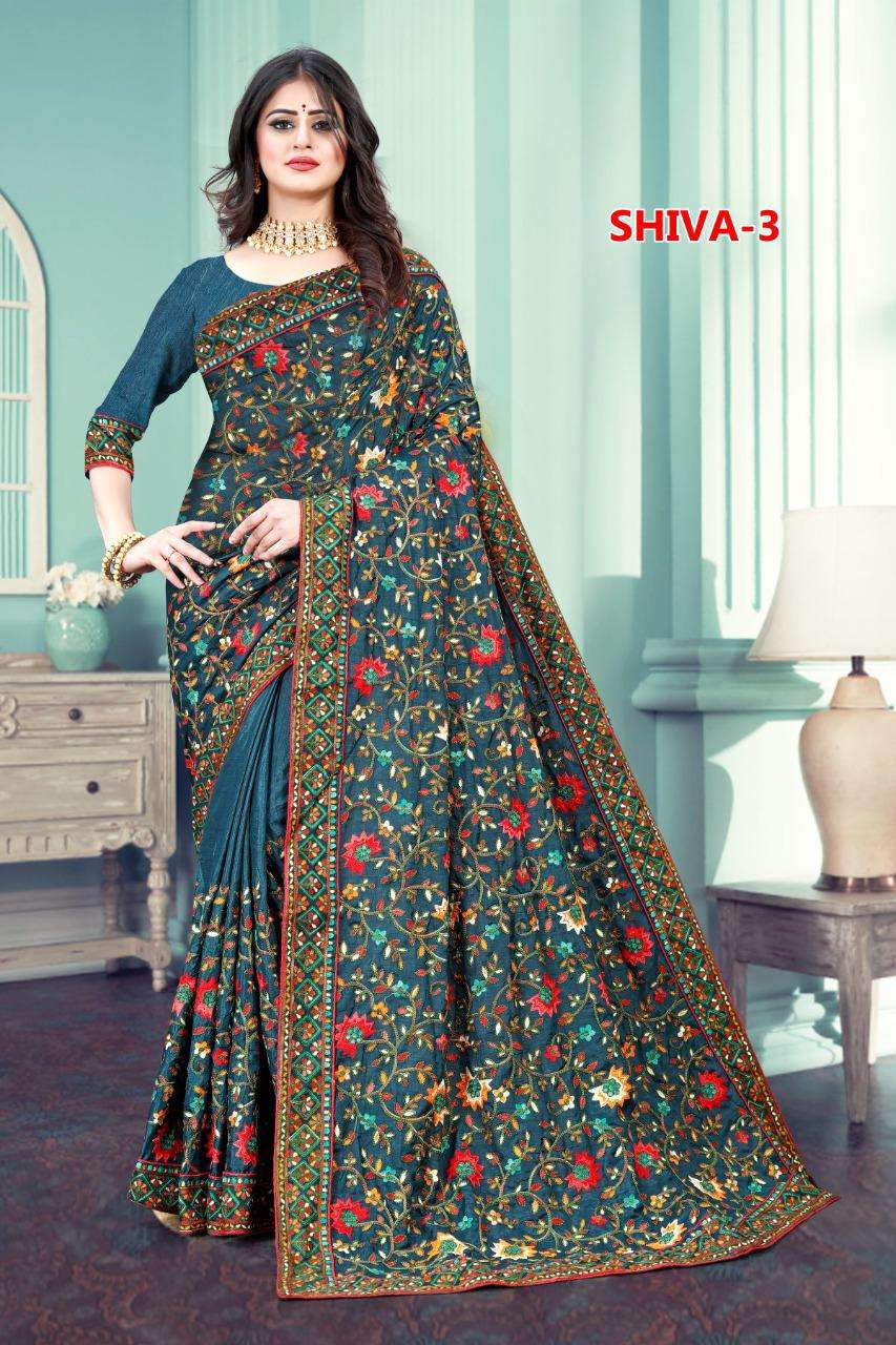 SHIVA VOL-3 BY INDO VASTRA 201 TO 304 SERIES INDIAN TRADITIONAL WEAR COLLECTION BEAUTIFUL STYLISH FANCY COLORFUL PARTY WEAR & OCCASIONAL WEAR DOLA SILK EMBROIDERED SAREES AT WHOLESALE PRICE