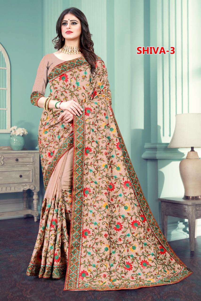SHIVA VOL-3 BY INDO VASTRA 201 TO 304 SERIES INDIAN TRADITIONAL WEAR COLLECTION BEAUTIFUL STYLISH FANCY COLORFUL PARTY WEAR & OCCASIONAL WEAR DOLA SILK EMBROIDERED SAREES AT WHOLESALE PRICE