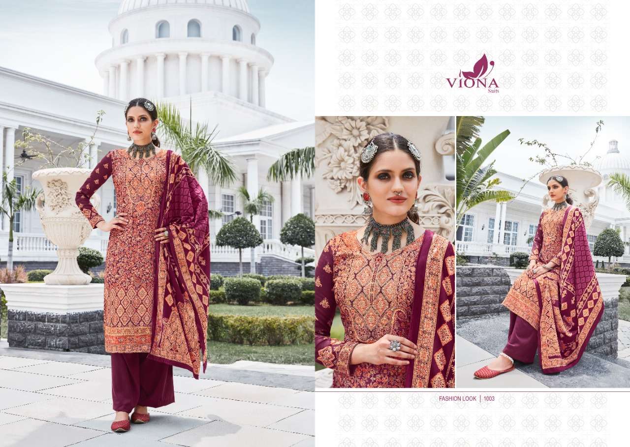 AZMI BY VIONA SUITS 1001 TO 1008 SERIES BEAUTIFUL SUITS COLORFUL STYLISH FANCY CASUAL WEAR & ETHNIC WEAR HEAVY PASHMINA DIGITAL PRINT DRESSES AT WHOLESALE PRICE
