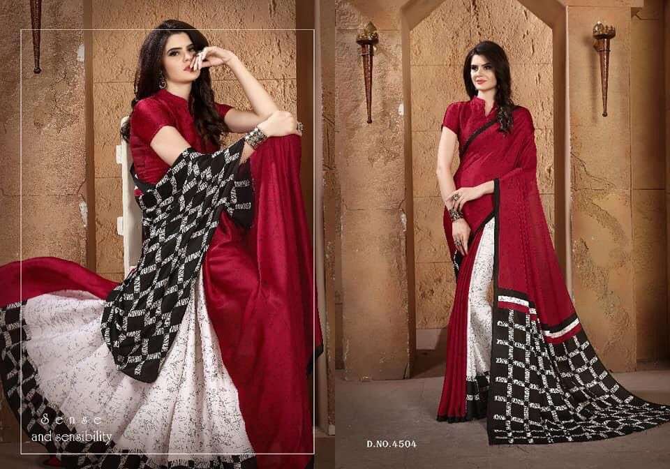 VRANDA 4501 SERIES NX BY VRANDA FASHION INDIAN TRADITIONAL WEAR COLLECTION BEAUTIFUL STYLISH FANCY COLORFUL PARTY WEAR & OCCASIONAL WEAR SATIN SAREES AT WHOLESALE PRICE