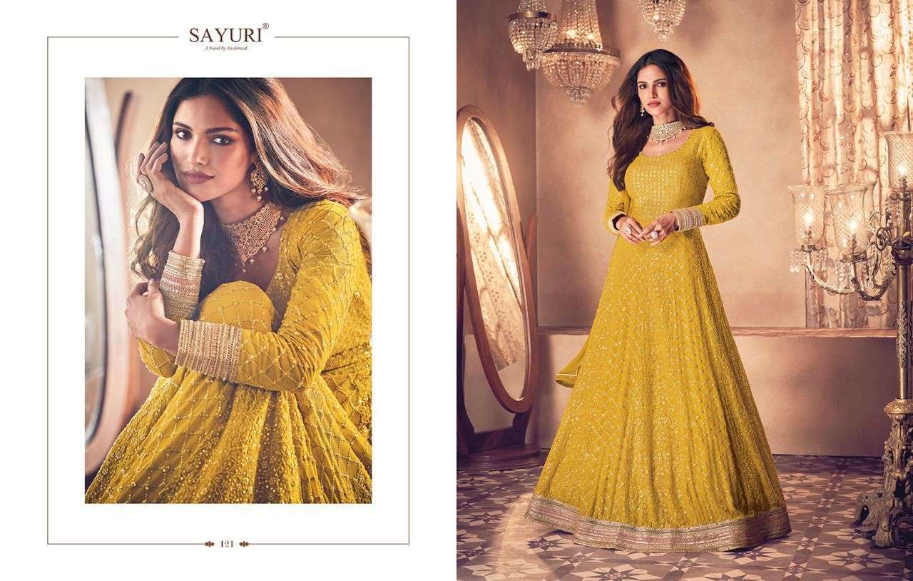 Noor By Sayuri 121 To 123 Series Beautiful Suits Colorful Stylish Fancy Casual Wear & Ethnic Wear Real Georgette Dresses At Wholesale Price