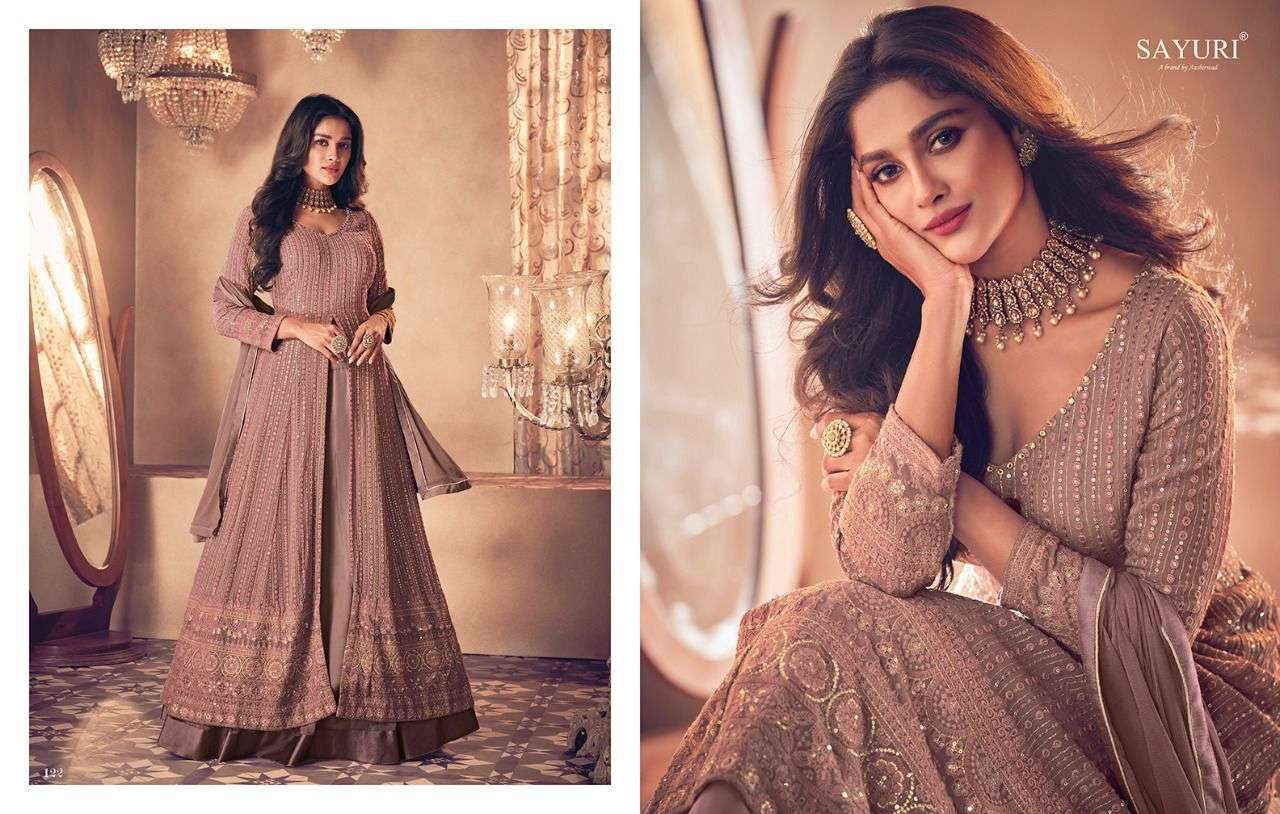 Noor By Sayuri 121 To 123 Series Beautiful Suits Colorful Stylish Fancy Casual Wear & Ethnic Wear Real Georgette Dresses At Wholesale Price