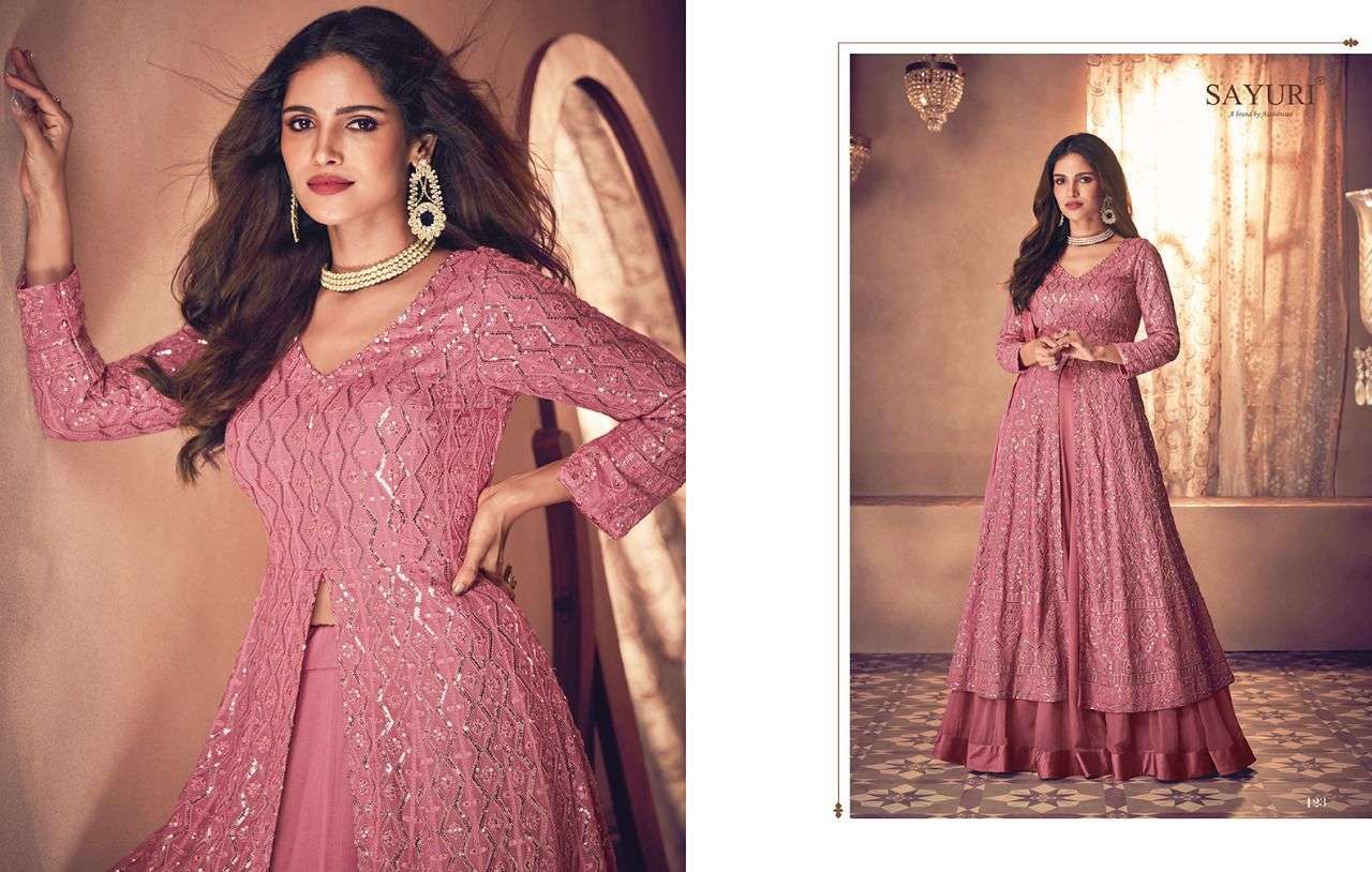Noor By Sayuri 121 To 123 Series Beautiful Suits Colorful Stylish Fancy Casual Wear & Ethnic Wear Real Georgette Dresses At Wholesale Price