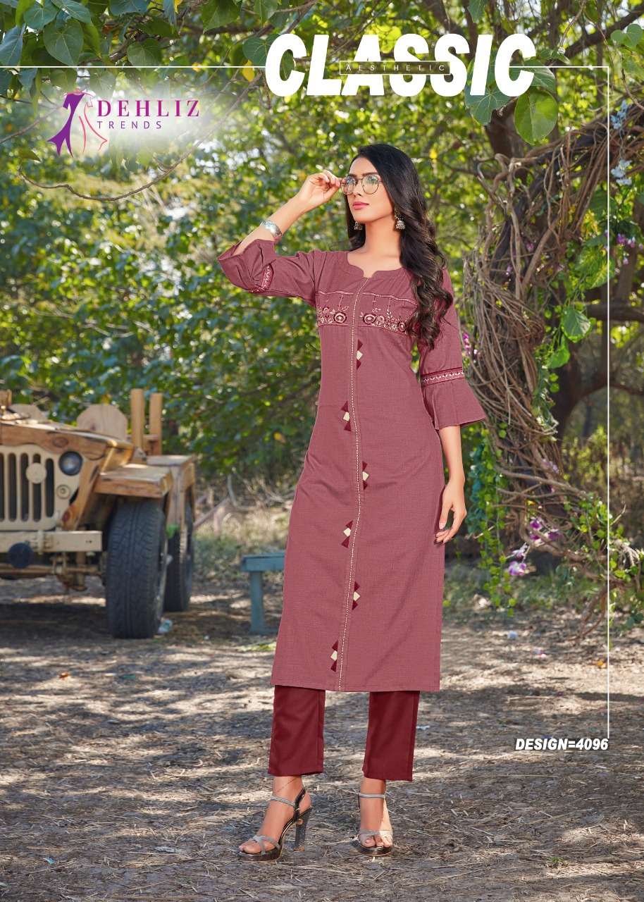 RAASHI BY DEHLIZ TRENDZ 4096 TO 4101 SERIES DESIGNER STYLISH FANCY COLORFUL BEAUTIFUL PARTY WEAR & ETHNIC WEAR COLLECTION COTTON EMBROIDERY KURTIS AT WHOLESALE PRICE