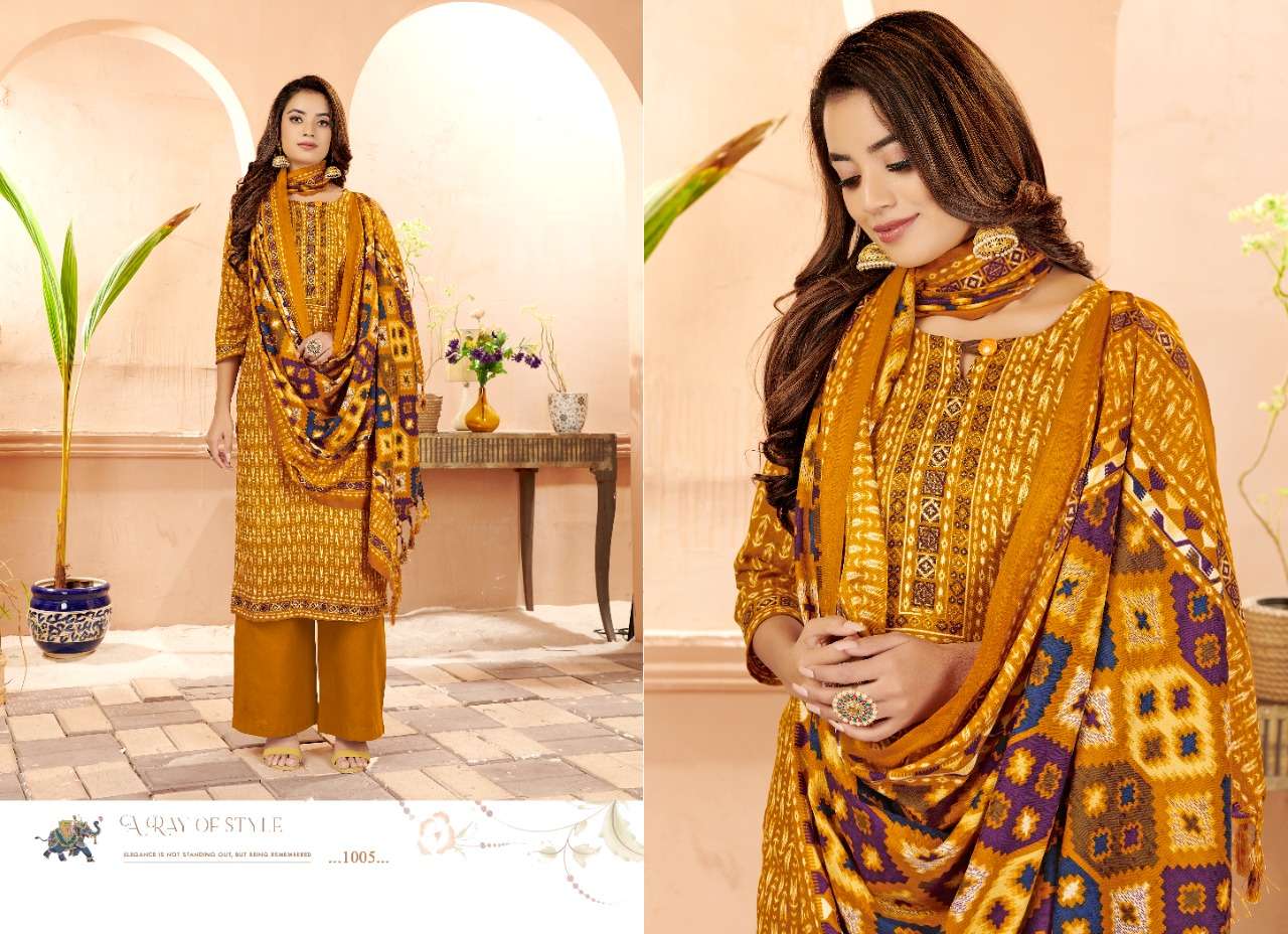 MAYRA BY SIYONA 1001 TO 1010 SERIES BEAUTIFUL STYLISH SHARARA SUITS FANCY COLORFUL CASUAL WEAR & ETHNIC WEAR & READY TO WEAR PURE PASHMINA PRINTED DRESSES AT WHOLESALE PRICE