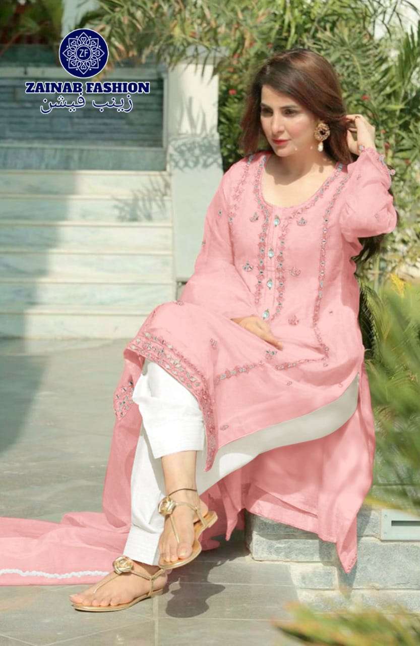 LUXURY PRET BY ZAINAB FASHION 01 TO 02 SERIES BEAUTIFUL PAKISTANI SUITS STYLISH COLORFUL FANCY CASUAL WEAR & ETHNIC WEAR FAUX GEORGETTE EMBROIDERED DRESSES AT WHOLESALE PRICE