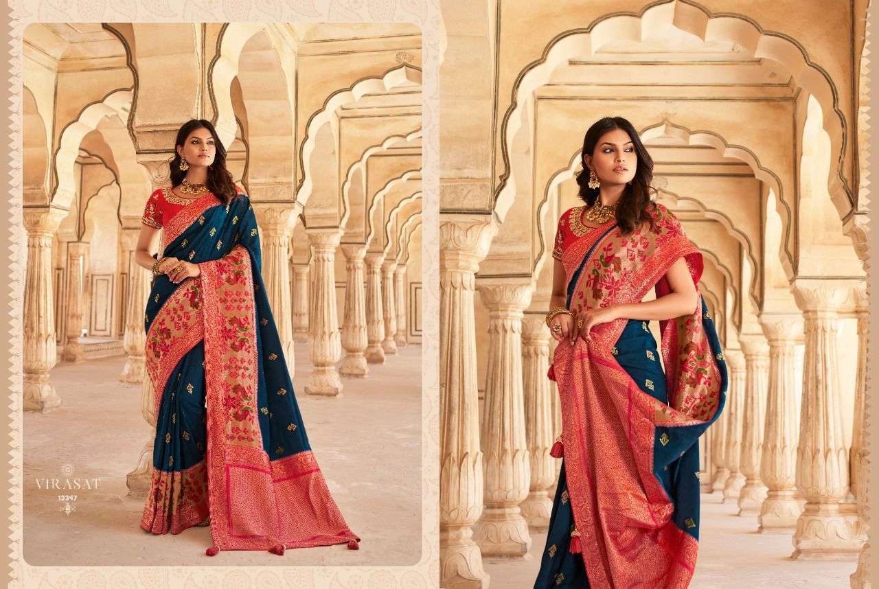 VIRASAT VOL-43 BY VIRASAT 13342 TO 13356 SERIES DESIGNER STYLISH FANCY COLORFUL BEAUTIFUL PARTY WEAR & ETHNIC WEAR COLLECTION SILK GOWNS AT WHOLESALE PRICE
